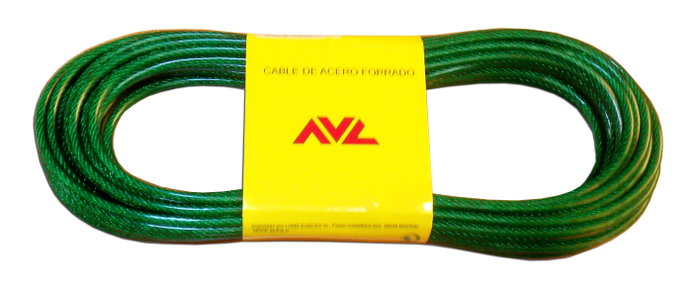 AVL Cable de Acero Plastificado Verde 3.5 mm, 10 m AVL Cable de Acero Plastificado Verde 3.5 mm, 10 m