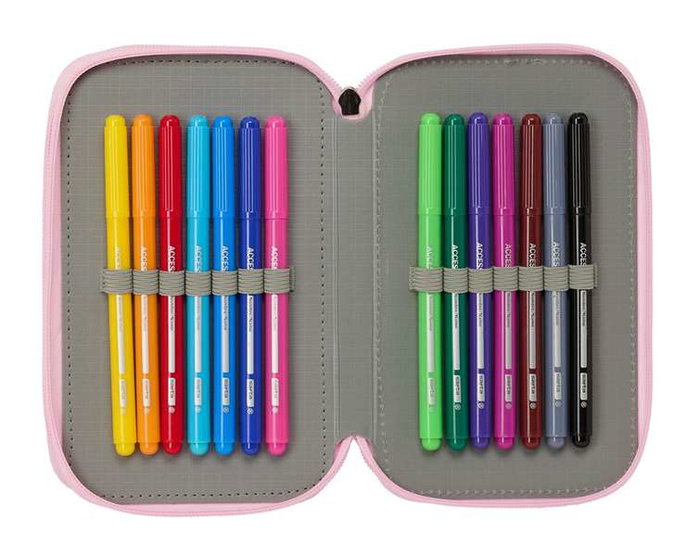 Safta Plumier Triple 37 Piezas K-Pop Demon Hunters - Iconic 12,5x19,5x5,5 cm Estuche Escolar