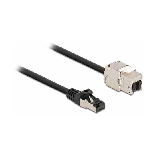 DeLOCK Cable RJ45 macho a Módulo Keystone RJ45 hembra Cat.6A 1 m negro DeLOCK Cable RJ45 macho a Módulo Keystone RJ45 hembra Cat.6A 1 m negro