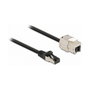 DeLOCK Cable RJ45 macho a Módulo Keystone RJ45 hembra Cat.6A 1 m negro
