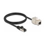 DeLOCK Cable RJ45 macho a Módulo Keystone RJ45 hembra Cat.6A 1 m negro