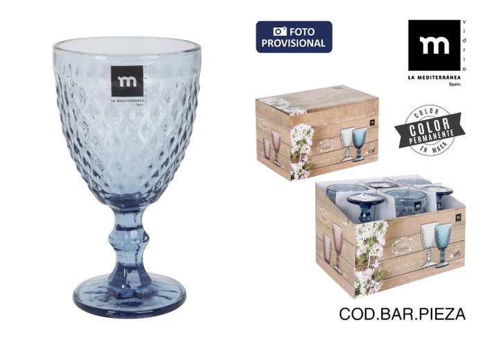 La Mediterranea Copa Sidari Azul 350 cc (Pack de 36 unidades) La Mediterranea Copa Sidari Azul 350 cc (Pack de 36 unidades)