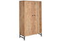 DKD Home Decor Armario Moderno Marron Acacia y Metal 40 x 161 x 90 cm con 2 Puertas y 3 Estanterías