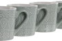 DKD Home Decor Set de 4 tazas de gres Mandala 24 verde menta