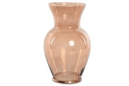 DKD Home Decor Jarrón de Cristal Ámbar 16x16x27 cm