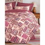 Aucune Juego de Cama Rojo 100% Algodón con Funda Nórdica y 2 Fundas de Almohada
