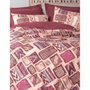 Aucune Juego de Cama Rojo 100% Algodón con Funda Nórdica y 2 Fundas de Almohada