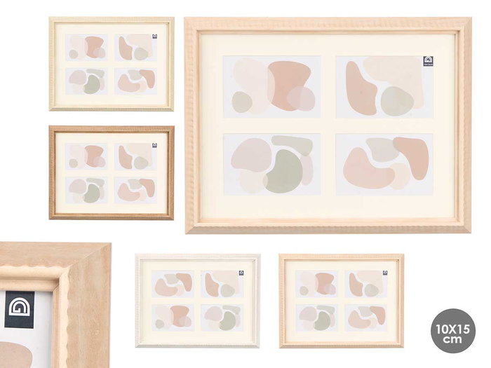 GIFTDECOR Marco Canto para 4 Fotos Surtido de Colores (Pack de 12) GIFTDECOR Marco Canto para 4 Fotos Surtido de Colores (Pack de 12)