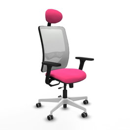 PIQUERAS Y CRESPO Silla de oficina Zulema Rosa y Blanco