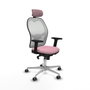PIQUERAS Y CRESPO Silla de oficina Jorquera Rosa y Blanco