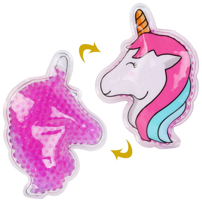 Sensly Bolsa de Hielo-Gel Infantil Unicornio Gato para Alivio de Golpes 9.3x1.5x13 cm