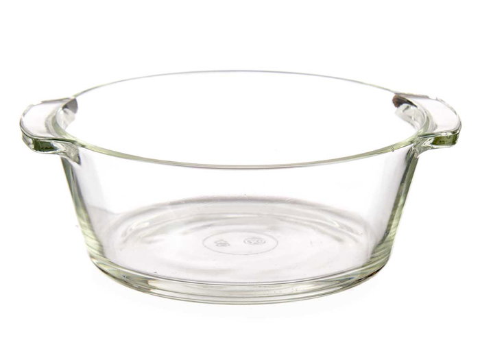 Vivalto Cazuela Vidrio Aperitivo Redonda Con Asas 150 ml Transparente 11.5x4x10 cm (Set de 36)
