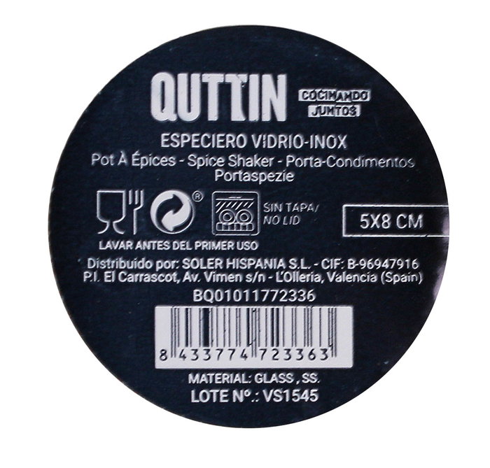 Quttin Set de 24 Especieros de Vidrio e Inoxidable Quttin Set de 24 Especieros de Vidrio e Inoxidable