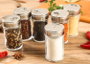 Quttin Set de 24 Especieros de Vidrio e Inoxidable