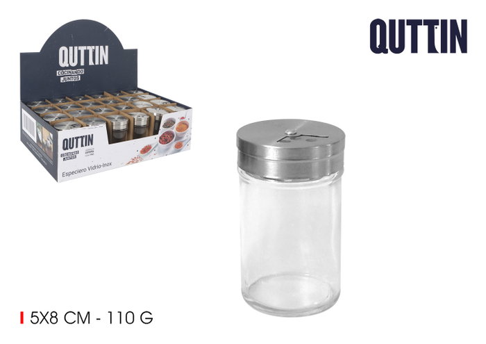 Quttin Set de 24 Especieros de Vidrio e Inoxidable Quttin Set de 24 Especieros de Vidrio e Inoxidable