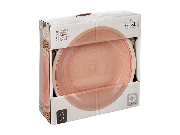 Vessia Plato Llano Grande Gres Rosa Borde 26.5 cm (Set de 24) Vessia Plato Llano Grande Gres Rosa Borde 26.5 cm (Set de 24)