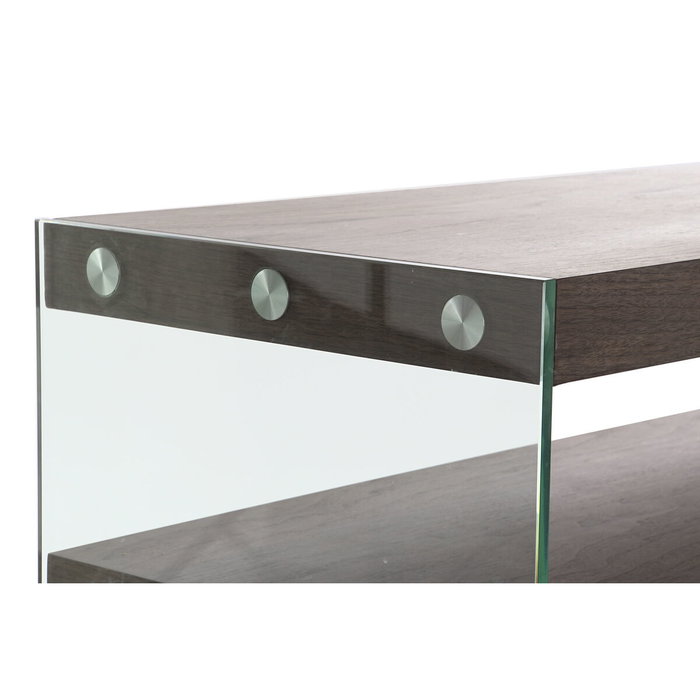 DKD Home Decor Consola de Cristal y MDF en Nogal Marrón DKD Home Decor Consola de Cristal y MDF en Nogal Marrón