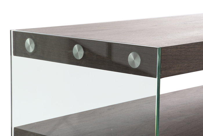 DKD Home Decor Consola de Cristal y MDF en Nogal Marrón