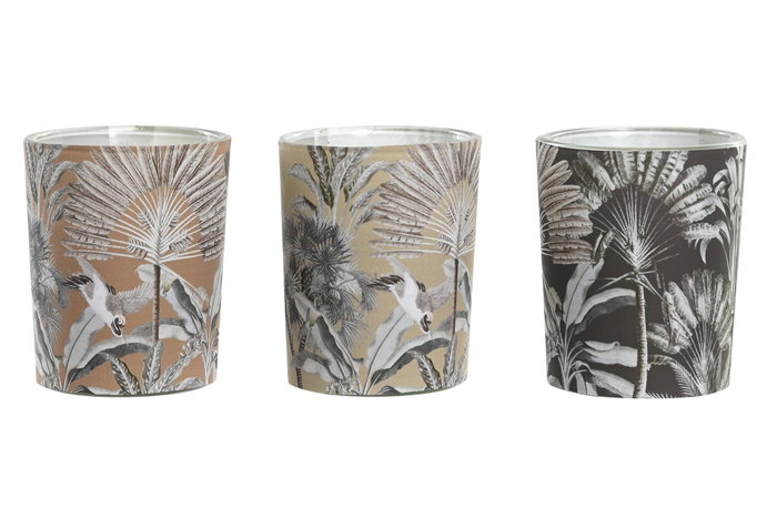 DKD Home Decor Set de 3 Velas de Cera de Parafina Tropical
