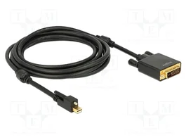 DeLOCK Cable adaptador mini DisplayPort 1.2 con tornillo a DVI-D 4K 3 m Negro