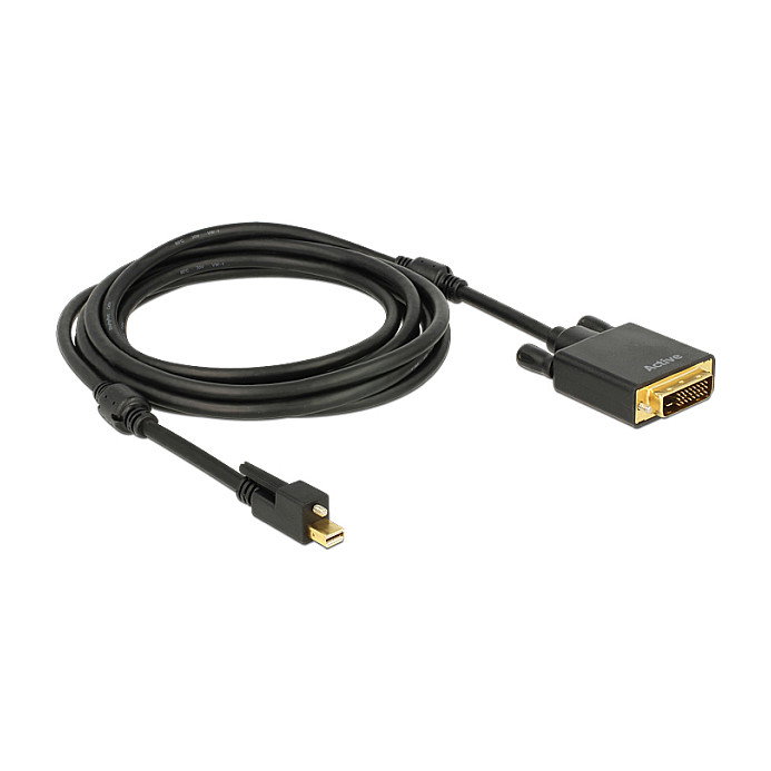 DeLOCK Cable adaptador Mini DisplayPort 1.2 a DVI-D 4K Negro 3 m DeLOCK Cable adaptador Mini DisplayPort 1.2 a DVI-D 4K Negro 3 m
