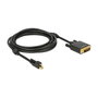 DeLOCK Cable adaptador Mini DisplayPort 1.2 a DVI-D 4K Negro 3 m