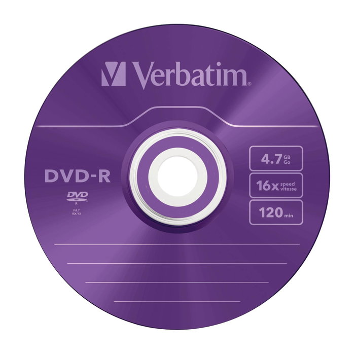 Verbatim DVD-R Colour 4,7GB 16x Pack de 5 Slim Case