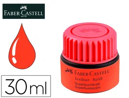 Faber Castell Textliner 1549 Tinta Rotulador Fluorescente Bote 30 ml Rojo