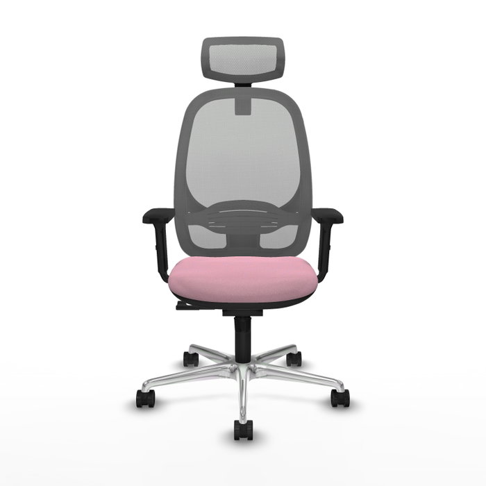 PIQUERAS Y CRESPO Silla de oficina Cilanco Rosa y Gris con Mecanismo Sincro