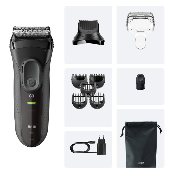 Braun Series 3 3000 BT Black/Grey con batería recargable 735568