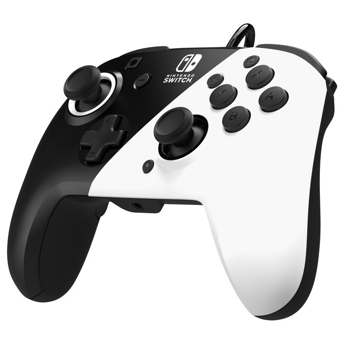 PDP Controller Faceoff Deluxe+ Audio - Mando inalámbrico para Nintendo Switch y Switch OLED, Negro/Blanco