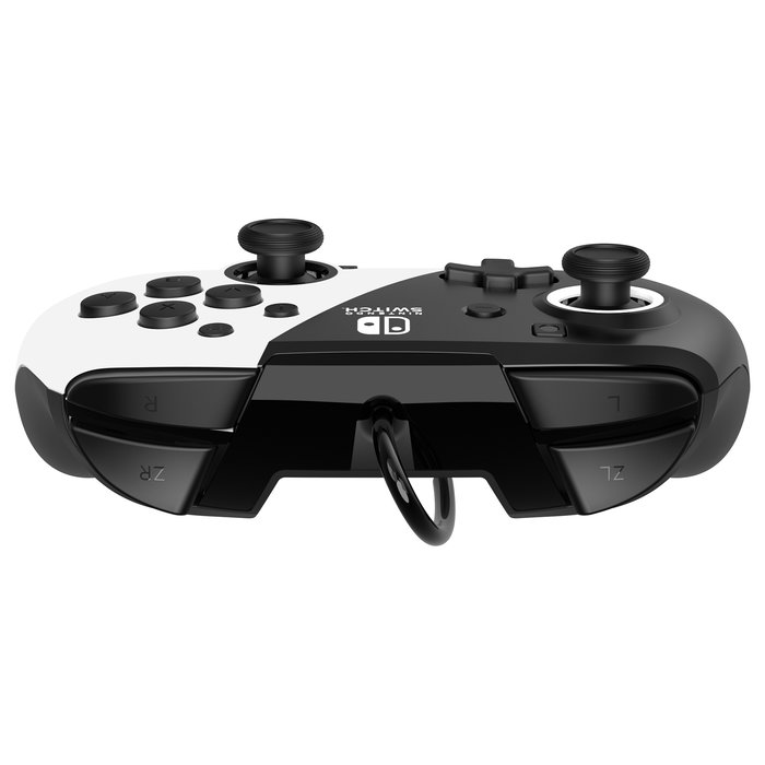 PDP Controller Faceoff Deluxe+ Audio - Mando inalámbrico para Nintendo Switch y Switch OLED, Negro/Blanco