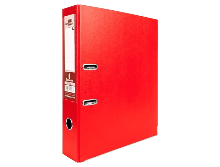 Liderpapel Archivador Folio 2 Anillas Mecanismo Palanca 75mm Rojo