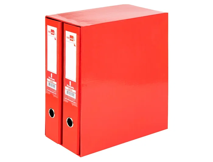 Liderpapel Archivador Folio 2 Anillas Mecanismo Palanca 75mm Rojo