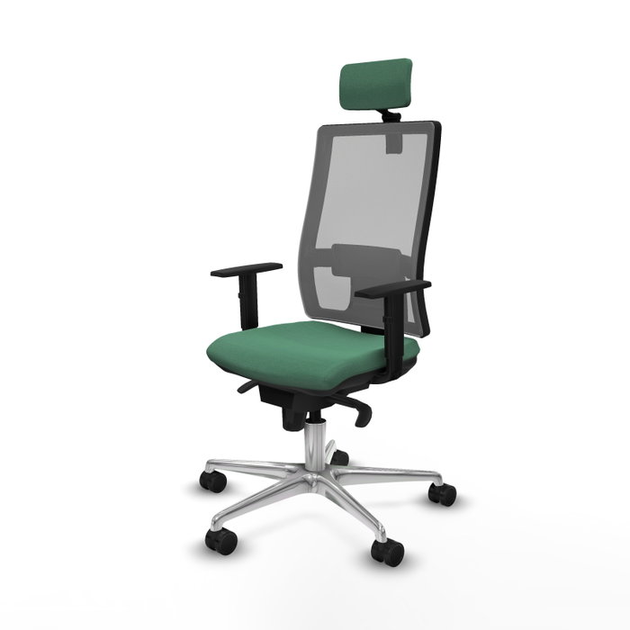 PIQUERAS Y CRESPO Silla de oficina Horna con mecanismo Sincro Verde esmeralda y Gris PIQUERAS Y CRESPO Silla de oficina Horna con mecanismo Sincro Verde esmeralda y Gris