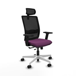 PIQUERAS Y CRESPO Silla de oficina Haches con mecanismo Sincro/Traslack, Morado y Negro