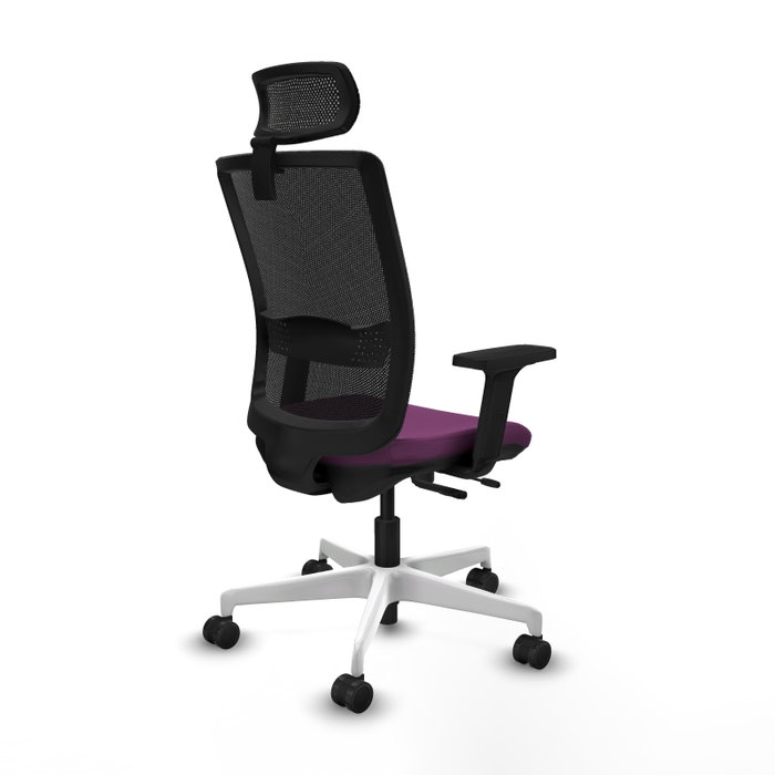 PIQUERAS Y CRESPO Silla de oficina Haches con mecanismo Sincro/Traslack, Morado y Negro