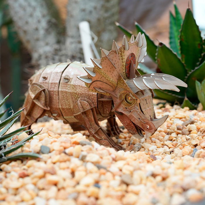 Mieredu ME4242 Puzzle 3D Triceratops Eco para Niños +8 Años, Rompecabezas Creativo con Partes Móviles