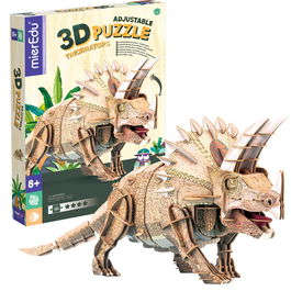 Mieredu ME4242 Puzzle 3D Triceratops Eco para Niños +8 Años, Rompecabezas Creativo con Partes Móviles