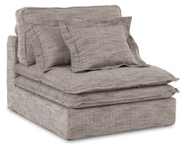 DKD Home Decor Módulo central de sofá en marrón claro con 3 cojines