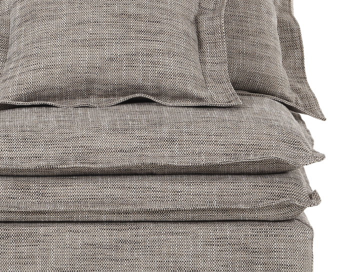 DKD Home Decor Módulo central de sofá en marrón claro con 3 cojines