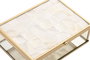 DKD Home Decor Joyero Scandi Blanco y Dorado de Cristal y Metal con Detalles de Nácar, 11 x 14 x 4.7 cm - Pack de 4 Unidades