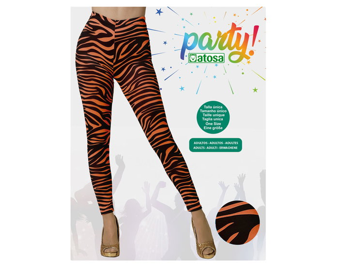 Leggings Naranja Con Franjas Negras Adulto Carnaval Festivales Fiestas Neon Leggings Naranja Con Franjas Negras Adulto Carnaval Festivales Fiestas Neon