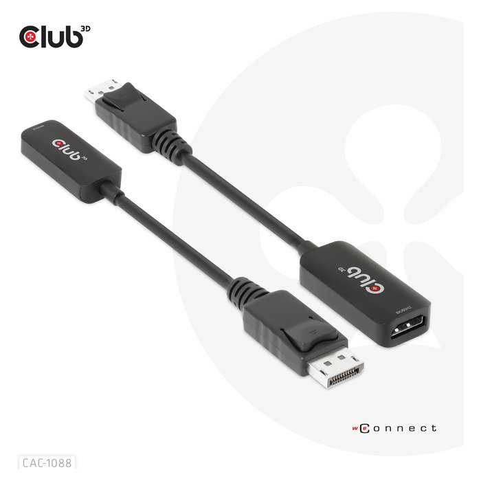 Club 3D Adaptador Activo DisplayPort 1.4 a HDMI HDR 4K 120Hz / 8K 60Hz, Cable 0.21 m, Macho a Hembra, Negro Club 3D Adaptador Activo DisplayPort 1.4 a HDMI HDR 4K 120Hz / 8K 60Hz, Cable 0.21 m, Macho a Hembra, Negro
