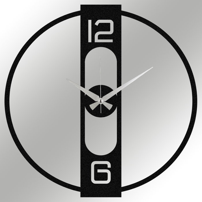 Wallity Reloj de Pared Decorativo Metal Negro 48 x 48 cm