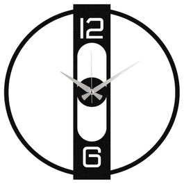 Wallity Reloj de Pared Decorativo Metal Negro 48 x 48 cm