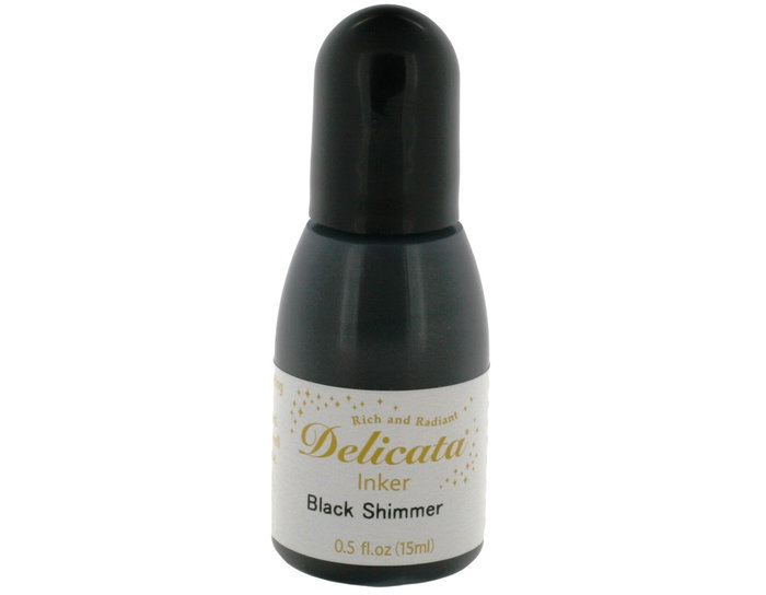 Tsukineko Tinta DELICATA negro metálica brillante recarga 15ml Tsukineko Tinta DELICATA negro metálica brillante recarga 15ml