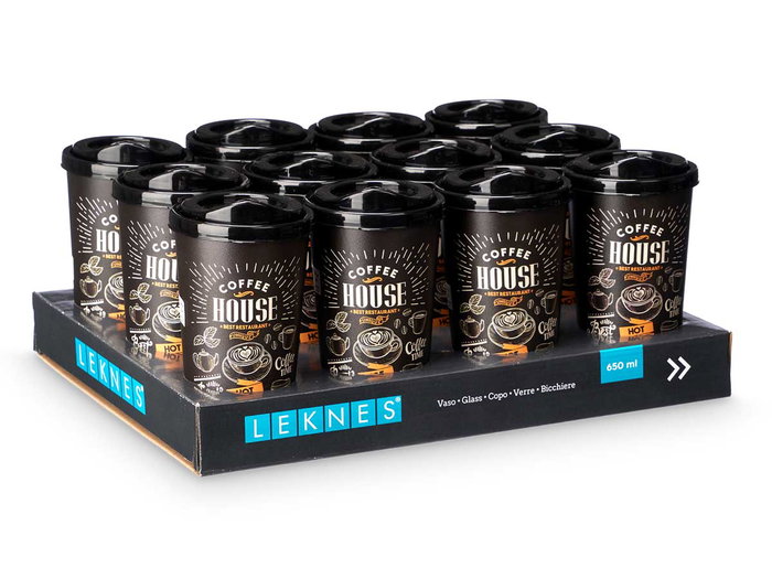 Leknes Vaso Plástico para Llevar 650 ml - Negro (9.5 x 17 x 9.5 cm) (Set de 24) Leknes Vaso Plástico para Llevar 650 ml - Negro (9.5 x 17 x 9.5 cm) (Set de 24)