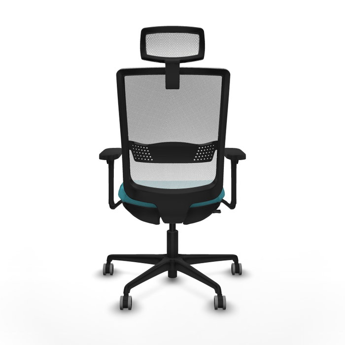 PIQUERAS Y CRESPO Silla de oficina Haches con mecanismo Sincro/Traslack, Turquesa y Blanco