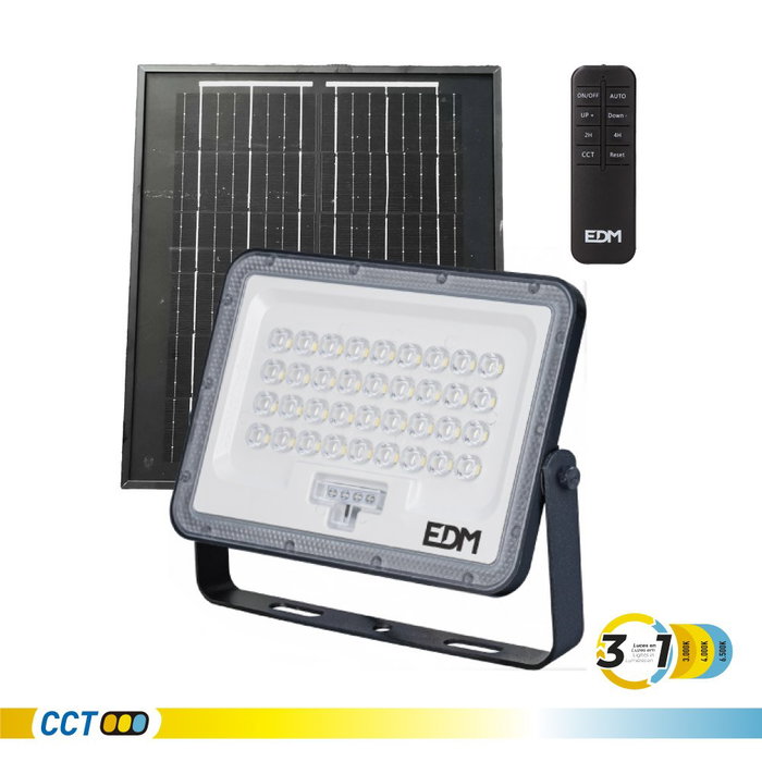 Edm Foco proyector LED solar 100 W 1200 lm 3CCT Edm Foco proyector LED solar 100 W 1200 lm 3CCT